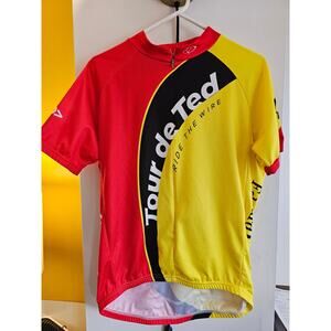 Primal Yellow/Red Tour de Ted Men's Cycling Shirt - Ride the Wire -Edwards Jones